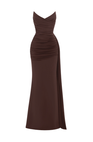 Ashika Maxi Dress - Plum Brown