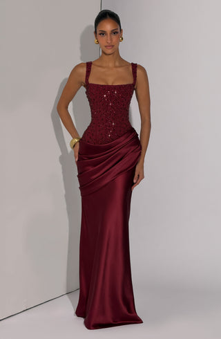 Alexandria Maxi Dress - Burgundy