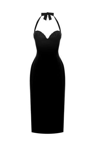 Cassia Midi Dress - Black