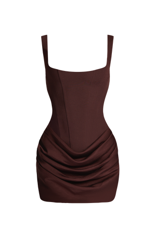 Cornelia Mini Dress - Plum Brown