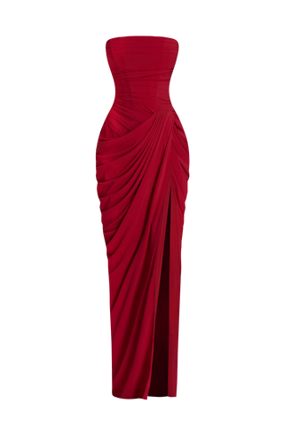 Cyra Maxi Dress - Deep Red