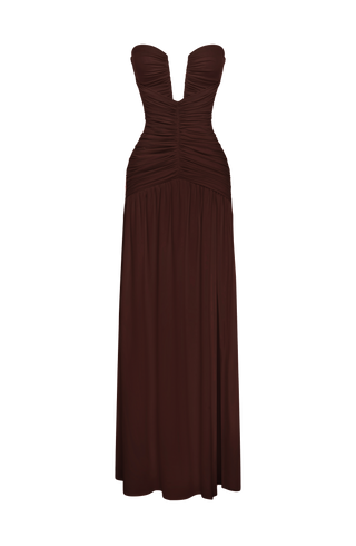 Junia Maxi Dress - Plum Brown