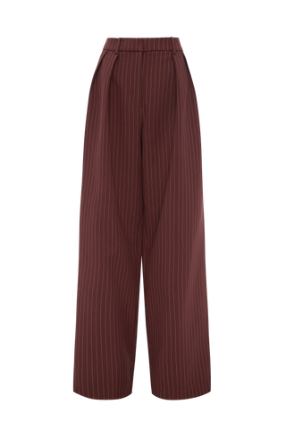 Kirsty Pants - Burgundy Pinstripe