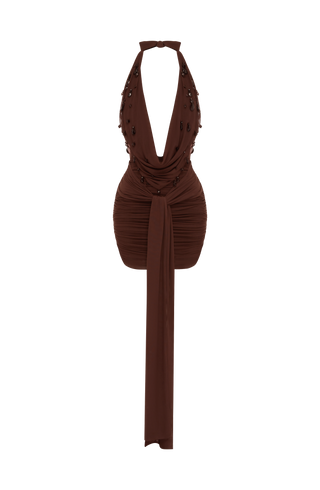 Melona Mini Dress - Plum Brown
