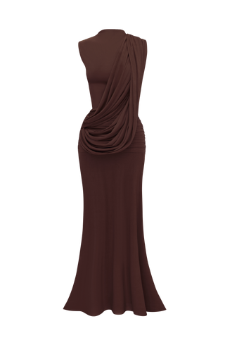 Mireya Maxi Dress - Plum Brown