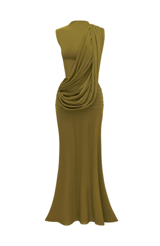 Mireya Maxi Dress - Deep Olive