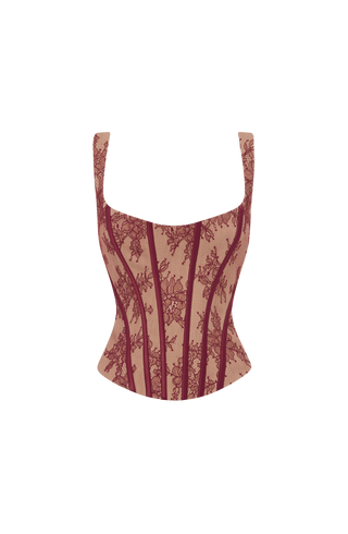 Nixie Corset - Burgundy Lace