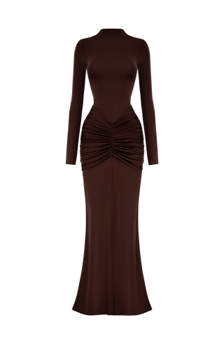 Oriane Maxi Dress - Plum Brown