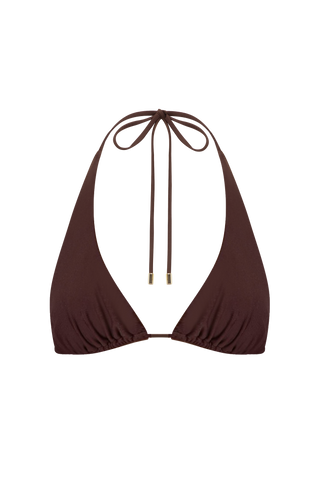 Pietra Triangle Bikini Top - Plum Brown