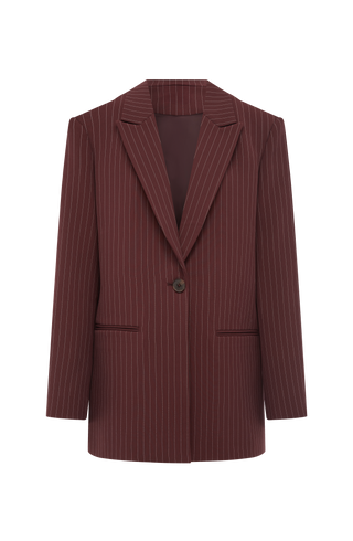 Reece Blazer - Burgundy Pinstripe