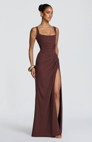 Laleh Maxi Dress - Plum Brown