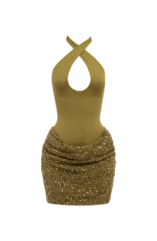 Solea Mini Dress - Deep Olive