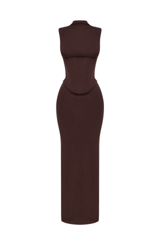 Soline Maxi Dress - Plum Brown