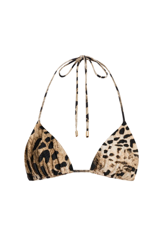 Suki Triangle Bikini Top - Leopard Print