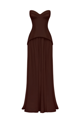 Vietta Maxi Dress - Plum Brown