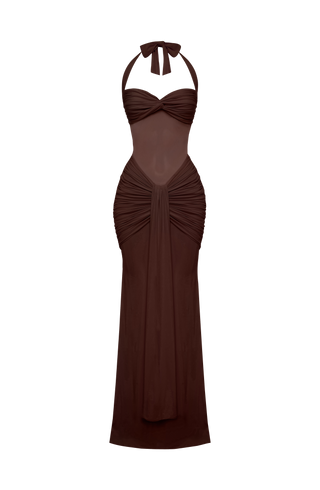 Vixen Maxi Dress - Plum Brown