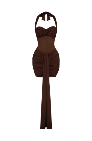 Vixen Mini Dress - Plum Brown