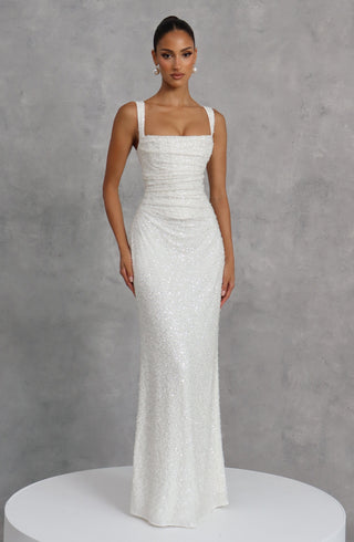 Calanthe Maxi Dress - Ivory Sparkle