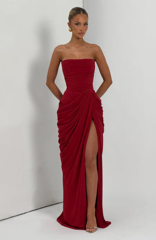 Cyra Maxi Dress - Deep Red