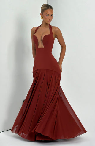 Cyrene Maxi Dress - Deep Rust