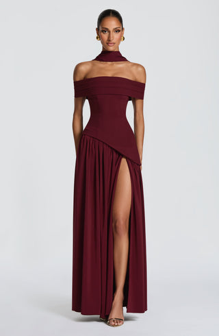 Delilah Maxi Dress - Cherry Lacquer