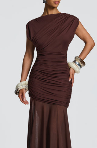 Demelza Maxi Dress - Plum Brown