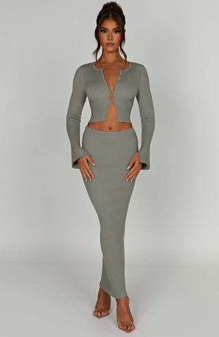 Elia Maxi Skirt - Khaki
