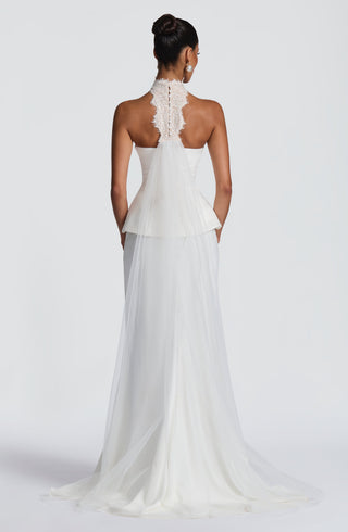 Ellie Lace Neck Veil - Ivory