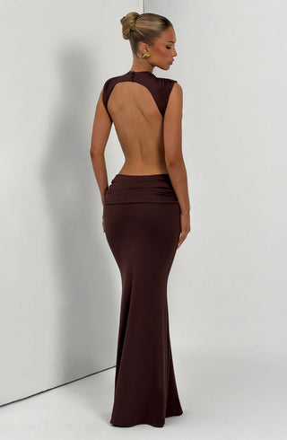 Fenella Maxi Dress - Plum Brown