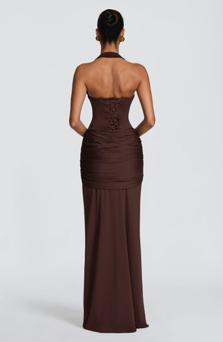 Gia Maxi Dress - Plum Brown