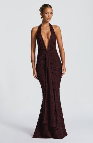 Guinevere Maxi Dress - Plum Brown