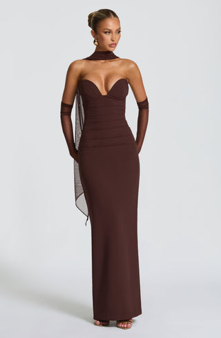 Lindsey Maxi Dress - Plum Brown