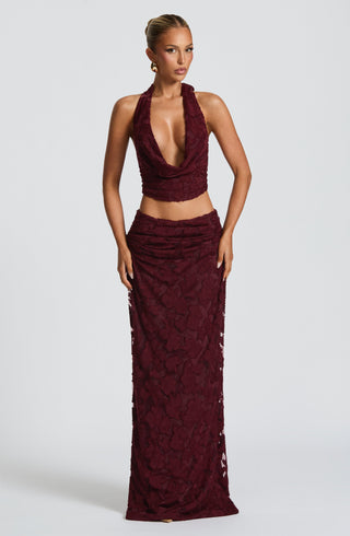Myra Maxi Skirt - Cherry Lacquer