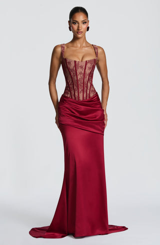 Nixie Corset - Burgundy Lace