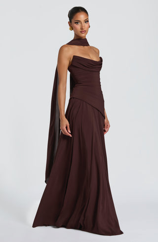 Patricia Maxi Dress - Plum Brown