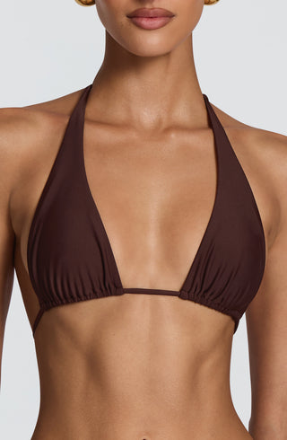 Pietra Triangle Bikini Top - Plum Brown
