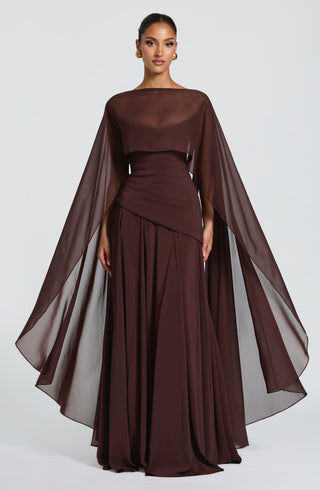 Romy Cape - Plum Brown