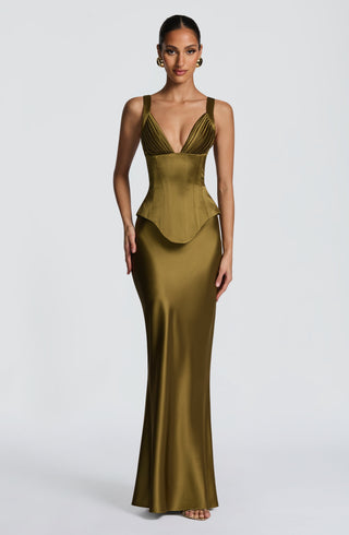 Rowan Corset - Deep Olive
