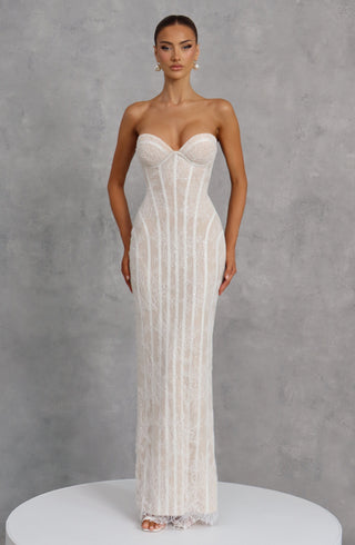 Sian Maxi Dress - Ivory Embellishment
