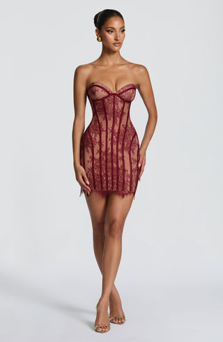 Sian Mini Dress - Burgundy